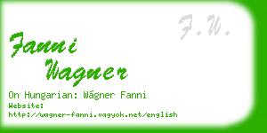 fanni wagner business card