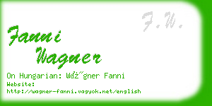 fanni wagner business card